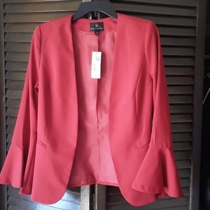 NWT   ❤  Worthington Red bell sleeve blazer❤